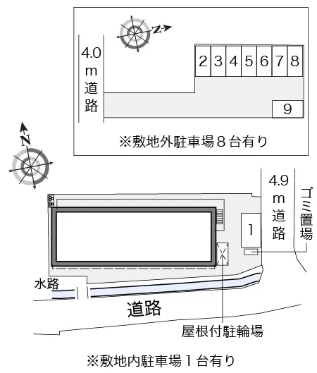 ★手数料０円★亀岡市千代川町小川　月極駐車場（LP）